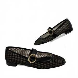 Stuart Weitzman Black Arabella Mesh Maryjane Flat | Women’s 9.5